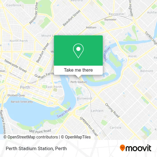 Perth Stadium Station map