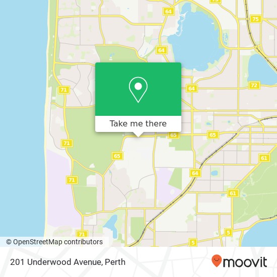Mapa 201 Underwood Avenue