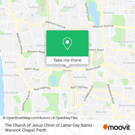 The Church of Jesus Christ of Latter-Day Saints - Warwick Chapel map