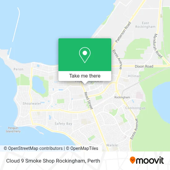 Mapa Cloud 9 Smoke Shop Rockingham