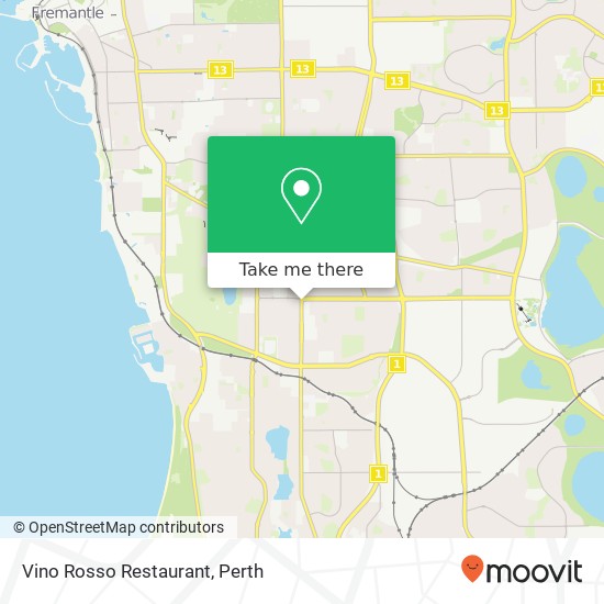 Mapa Vino Rosso Restaurant, Rockingham Rd Spearwood WA 6163