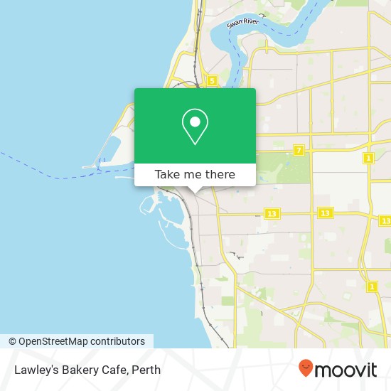 Lawley's Bakery Cafe, Wray Ave Fremantle WA 6160 map