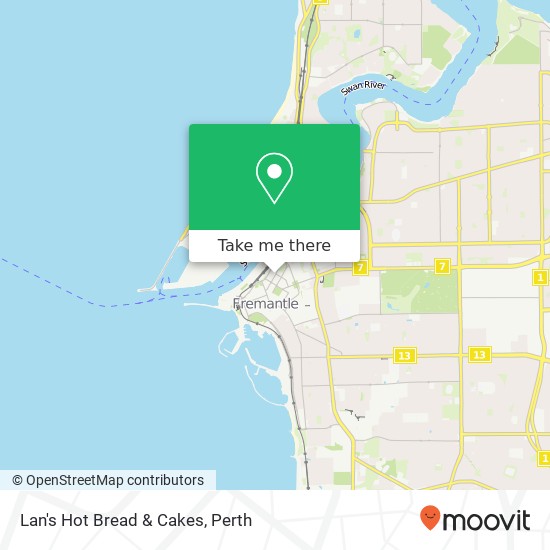 Lan's Hot Bread & Cakes, Cantonment St Fremantle WA 6160 map