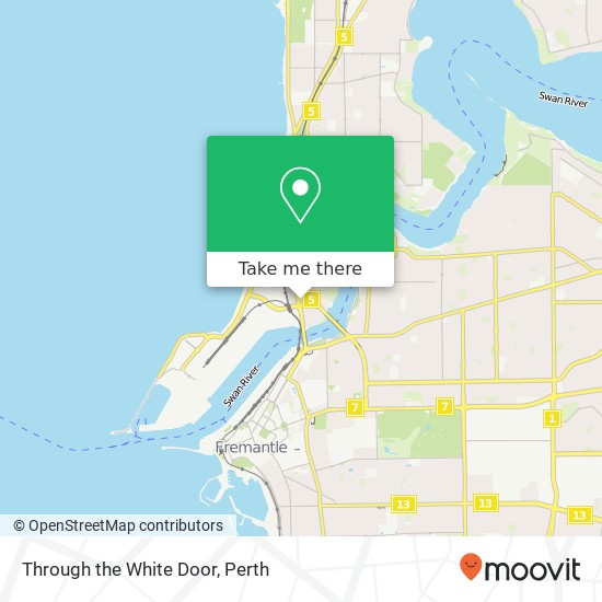 Mapa Through the White Door, 210 Queen Victoria St North Fremantle WA 6159