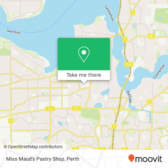 Mapa Miss Maud's Pastry Shop, Booragoon WA 6154