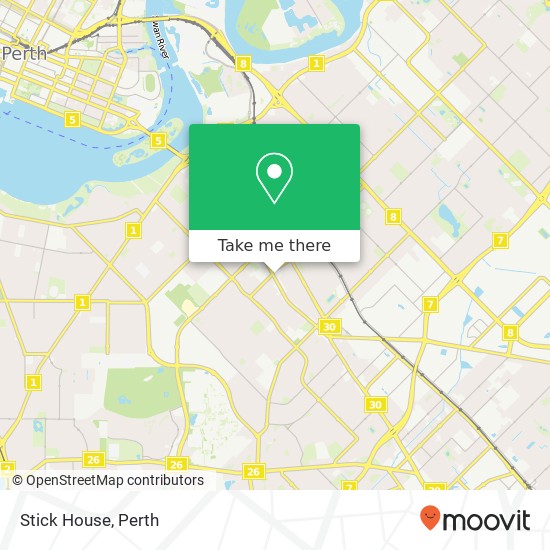 Mapa Stick House, Albany Hwy East Victoria Park WA 6101