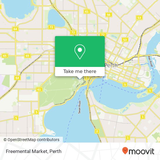 Freemental Market, Kings Park WA map