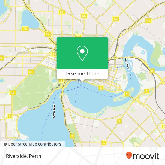 Mapa Riverside, Barrack Sq Perth WA 6000