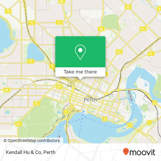 Mapa Kendall Hu & Co, 372 Newcastle St Perth WA 6000