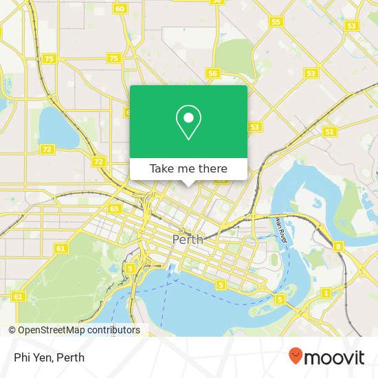 Mapa Phi Yen, 205 Brisbane St Perth WA 6000