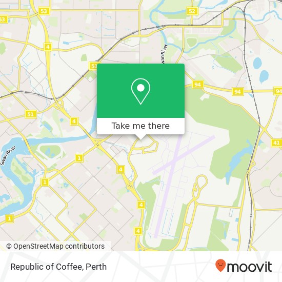 Mapa Republic of Coffee, 2 George Wiencke Dr Perth Airport WA 6105