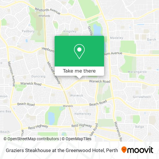 Graziers Steakhouse at the Greenwood Hotel map