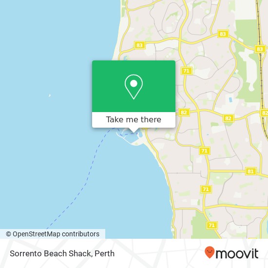 Mapa Sorrento Beach Shack, 28 Southside Dr Hillarys WA 6025