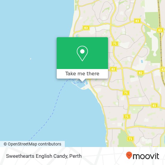 Mapa Sweethearts English Candy, 28 Southside Dr Hillarys WA 6025