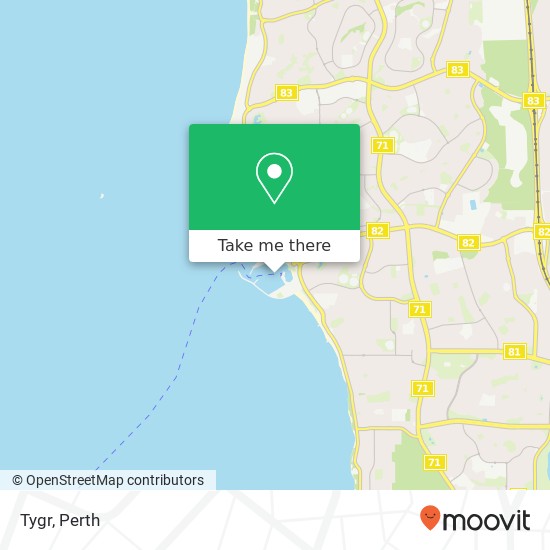 Mapa Tygr, 86 Southside Dr Hillarys WA 6025