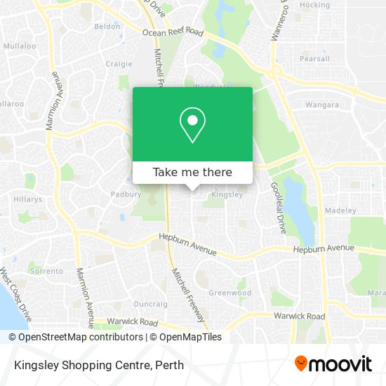 Mapa Kingsley Shopping Centre