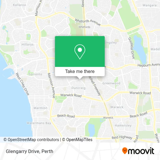 Mapa Glengarry Drive