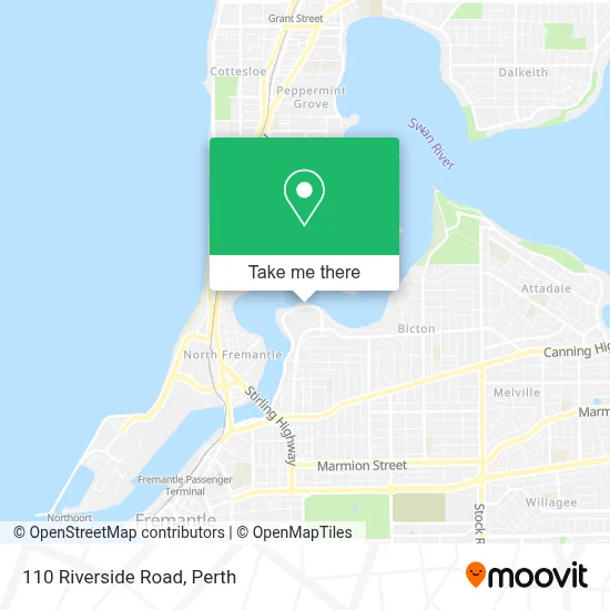 Mapa 110 Riverside Road
