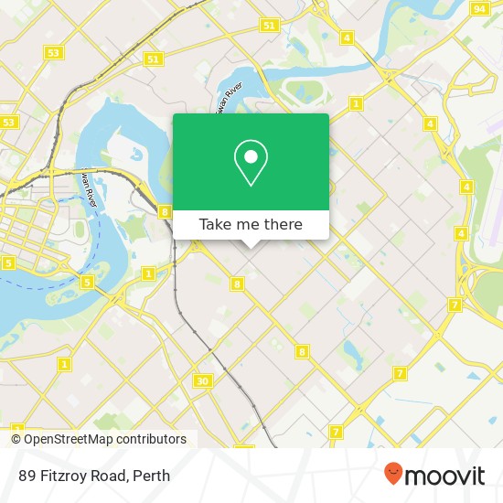 Mapa 89 Fitzroy Road
