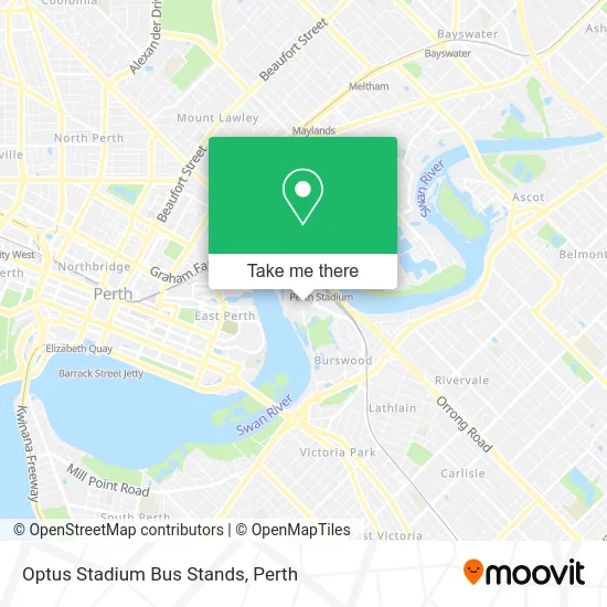 Mapa Optus Stadium Bus Stands