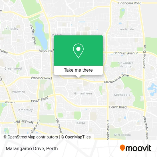 Mapa Marangaroo Drive