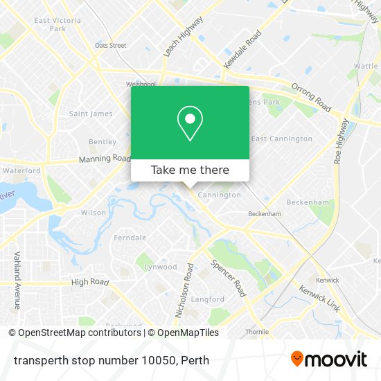 transperth stop number 10050 map