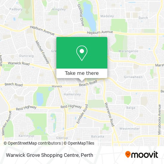 Warwick Grove Shopping Centre map