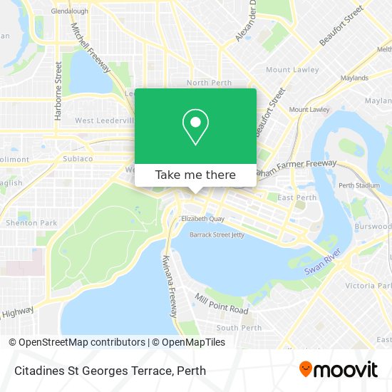 Citadines St Georges Terrace map