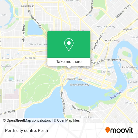 Mapa Perth city centre