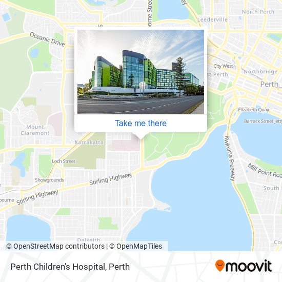 Mapa Perth Children’s Hospital