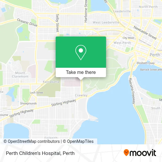 Mapa Perth Children’s Hospital