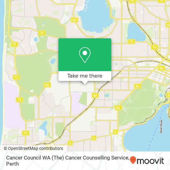 Cancer Council WA (The) Cancer Counselling Service map