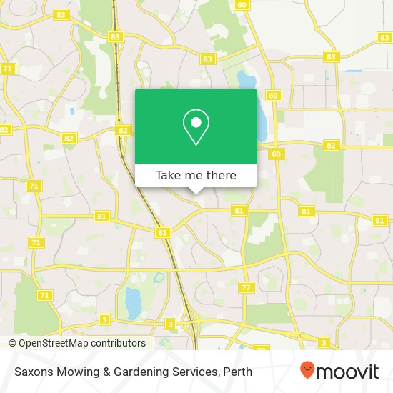 Mapa Saxons Mowing & Gardening Services