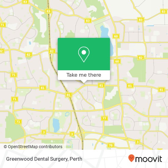 Mapa Greenwood Dental Surgery