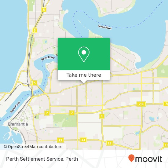 Perth Settlement Service map