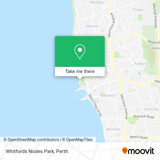 Mapa Whitfords Nodes Park