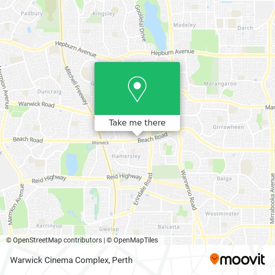 Warwick Cinema Complex map