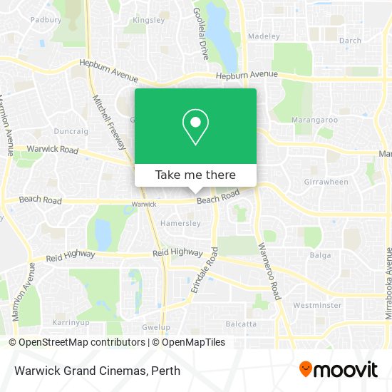 Warwick Grand Cinemas map