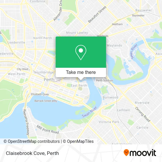 Claisebrook Cove map