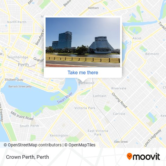 Mapa Crown Perth