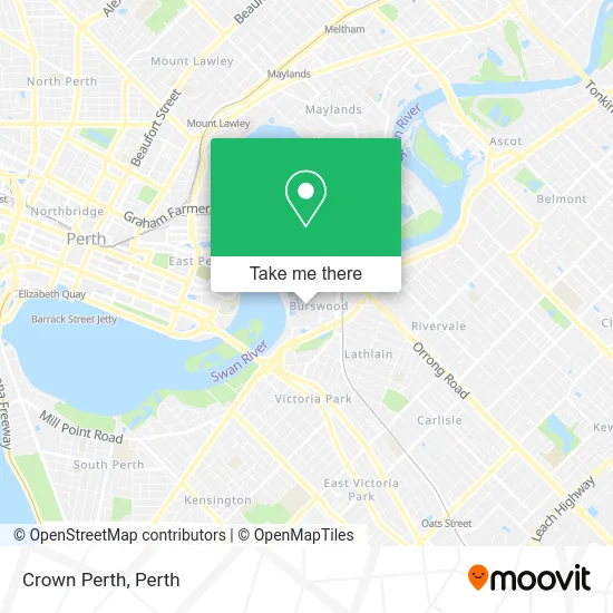 Mapa Crown Perth