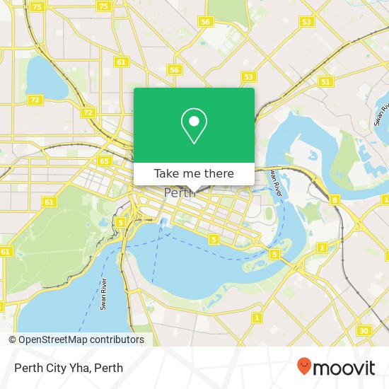 Mapa Perth City Yha