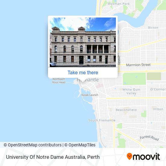 Mapa University Of Notre Dame Australia