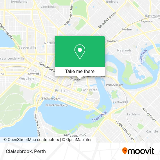 Claisebrook map
