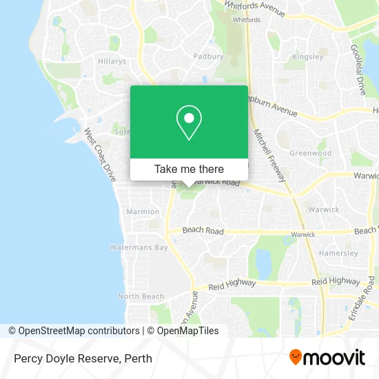 Mapa Percy Doyle Reserve