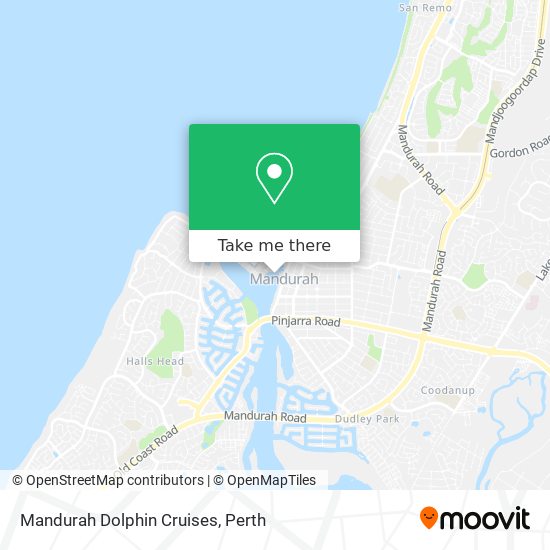 Mapa Mandurah Dolphin Cruises