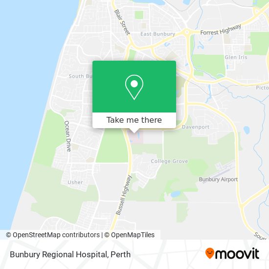 Mapa Bunbury Regional Hospital