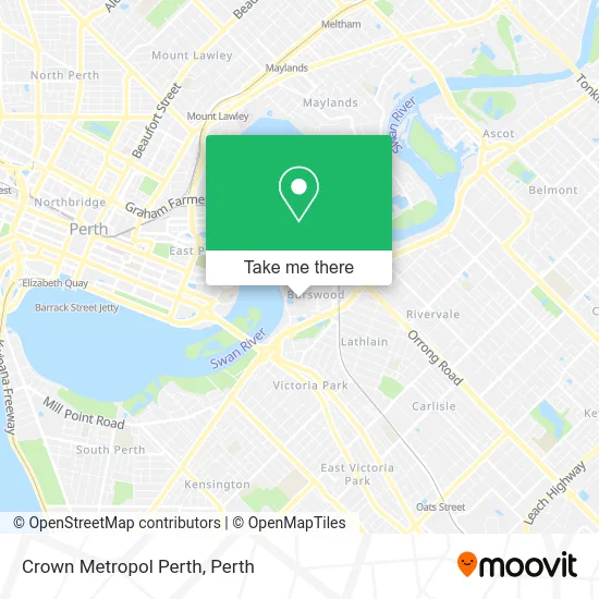 Mapa Crown Metropol Perth
