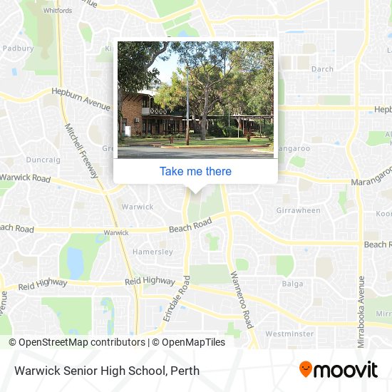 Mapa Warwick Senior High School