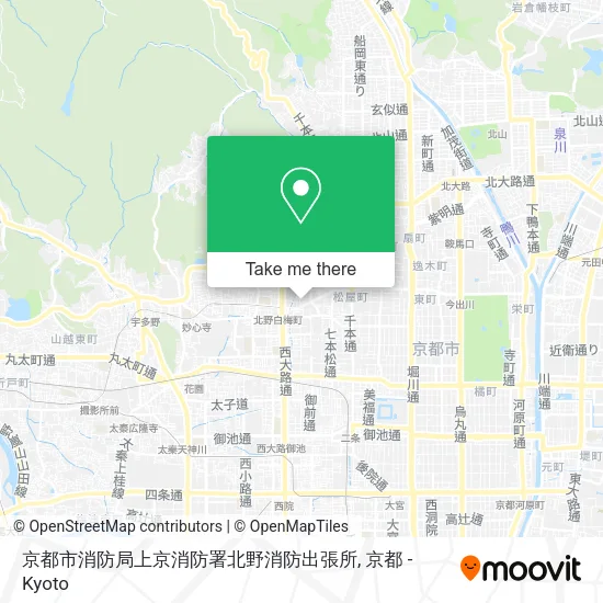 Kyoto City Fire Department Kamigyo Fire Station North Fire Substation map